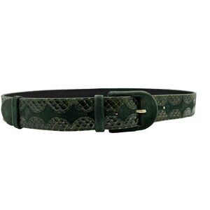 Vintage Valentino Garavani Green Suede Belt 80s